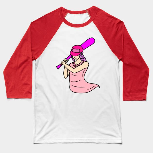 Beautiful baseball girl Baseball T-Shirt by Andrew Hau